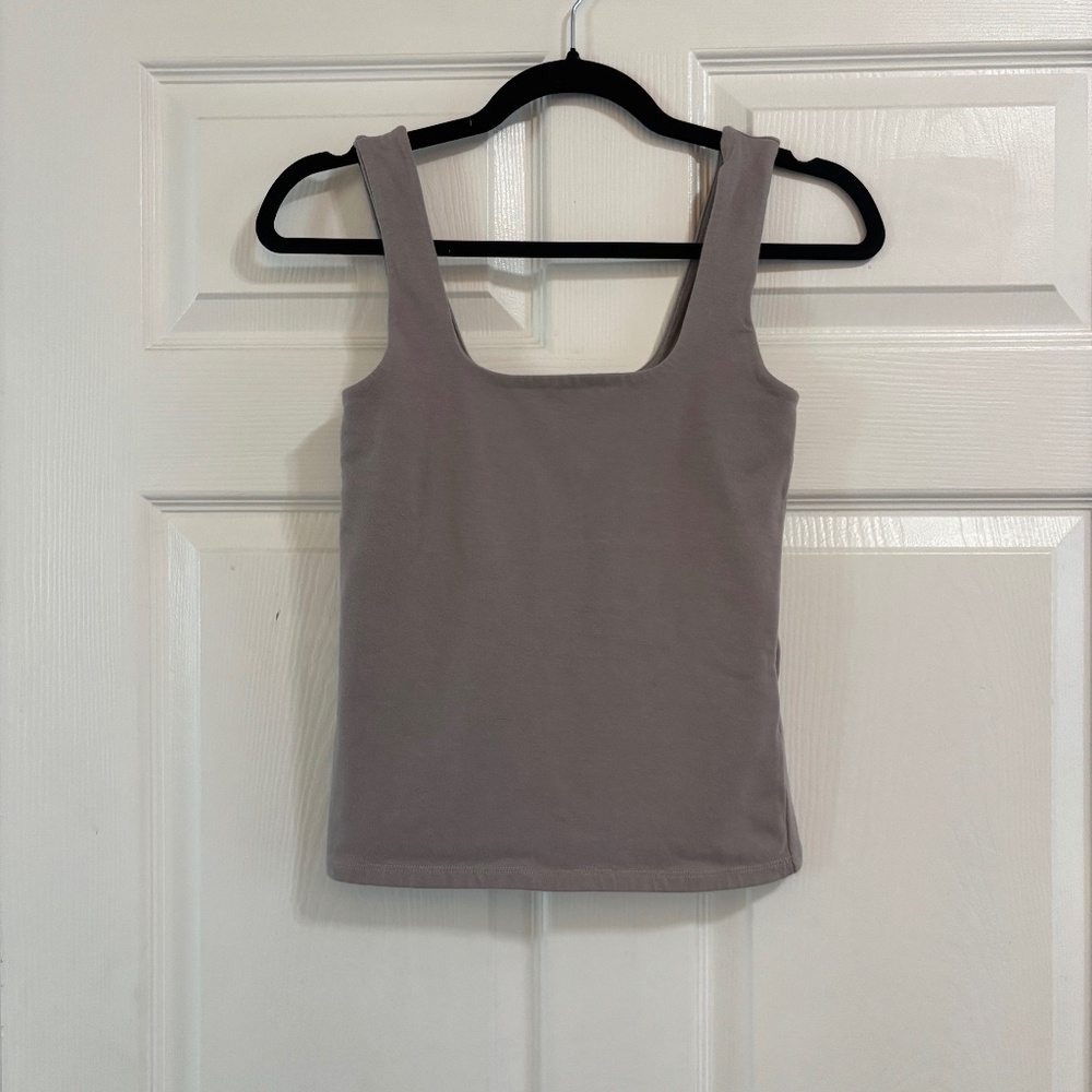 Abercrombie and fitch square neck tank top taupe